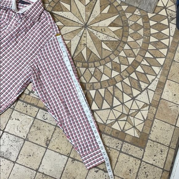 Paul Fredrick Button Down Casual Dress Red Plaid Men's Shirt 16.5 34-35 - Picture 6 of 8